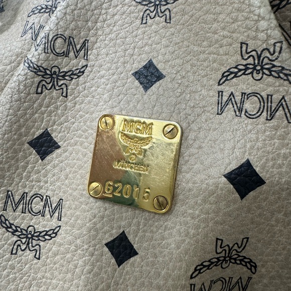 MCM Beige Monogram Tote - Picture 3 of 9